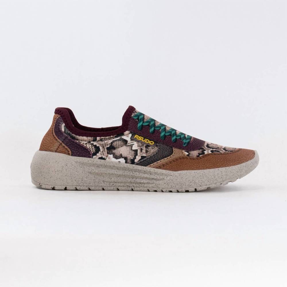 NEW PSUDO women's court sneaker in natural snake